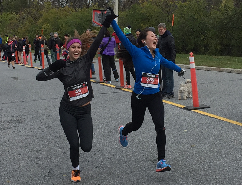 Runners crossing the finish line