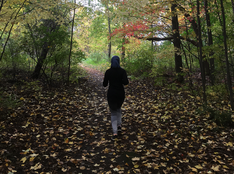 Running in the forest